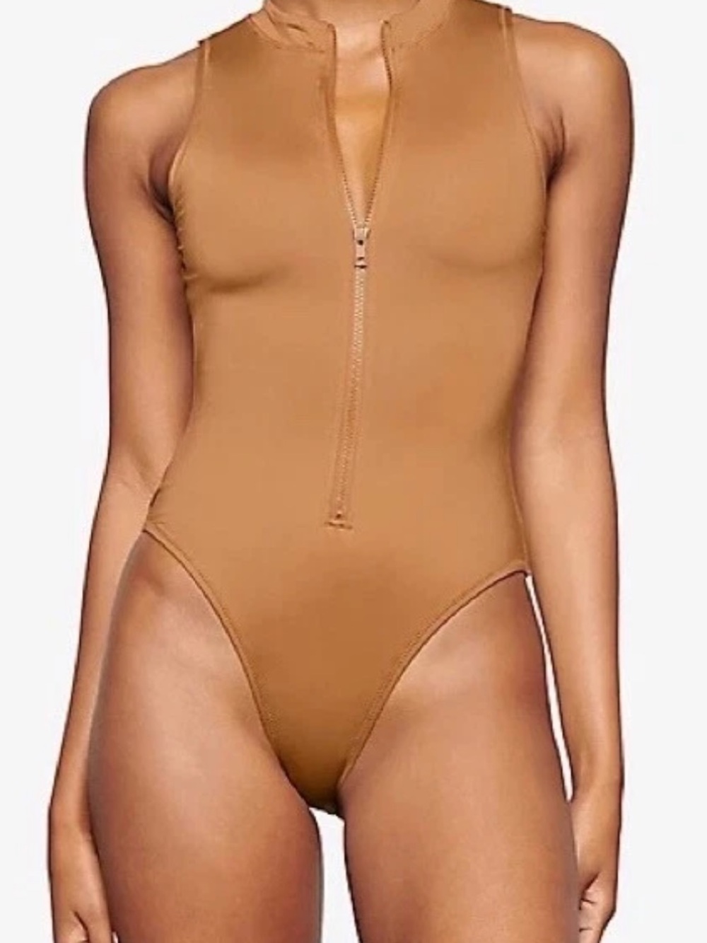 Skims Recycled Swim Sleeveless One Piece Womens 4X Almond SW-SLO-0149 G78-59‎